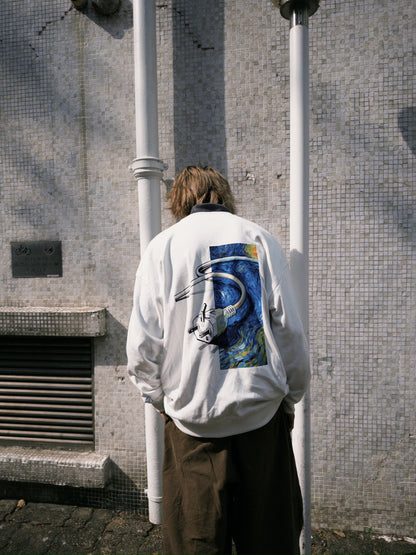 DAZE IN WHITE LONG SLEEVED TOP 地線歪衛衣