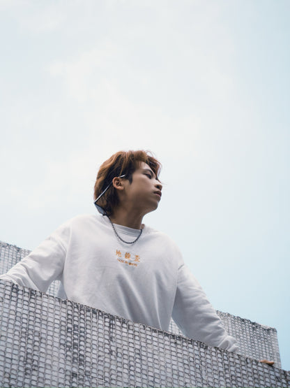 DAZE IN WHITE LONG SLEEVED TOP 地線歪衛衣